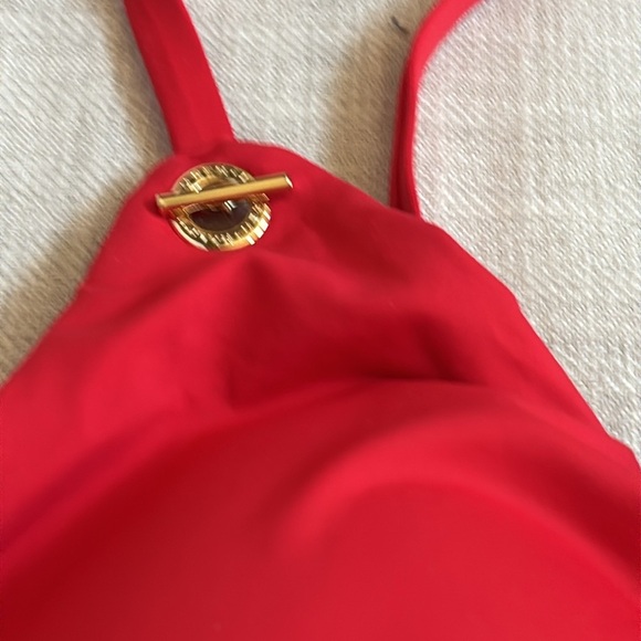 Lauren Ralph Lauren Women's Beach Club Soids Toggle Underwire Camikini Red 14 - Picture 6 of 7